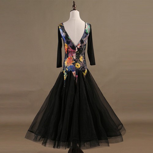 Flamenco ballroom dancing dresses for girls women female floral competition professional waltz tango dancing skirt dresses